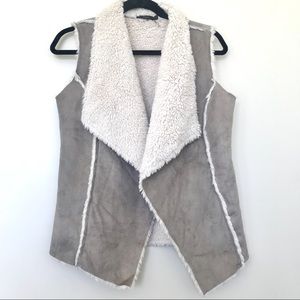 THML | suede faux fur shearling vest